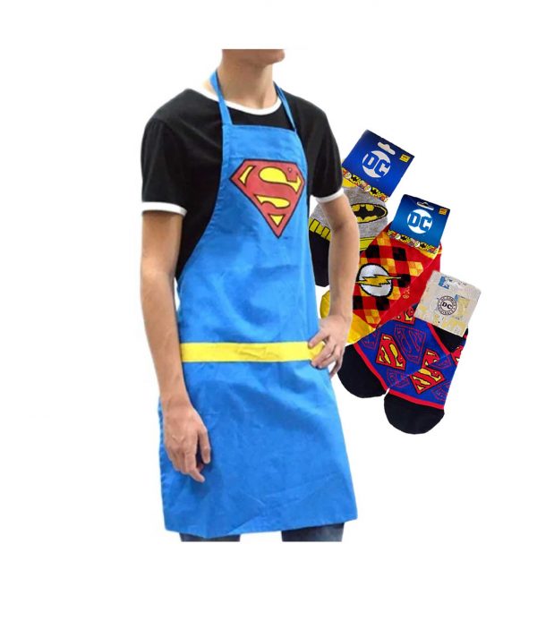 Combo Delantal Superman + 3 Socks