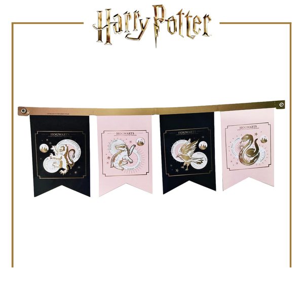 Banderines Escudos de las Casas - Celestial Gold - Harry Potter