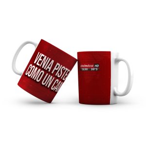 Taza cerámica Crónica Placas Rojas Oficial Venía pisteando como un campeón